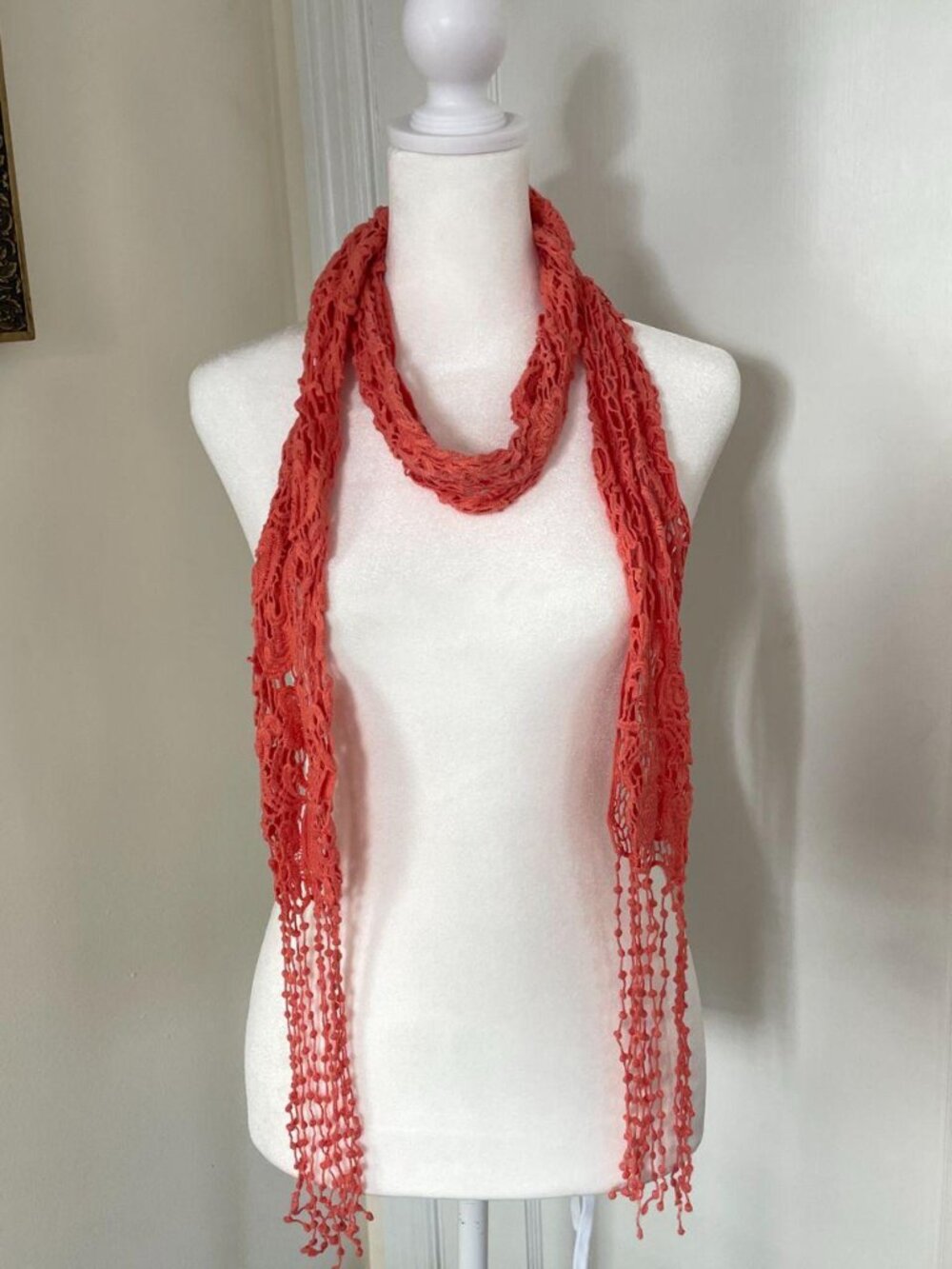 Coral Lace Scarf